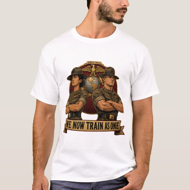 USMC Drill Instructors We Now Train As One Men's T-Shirt (Front)