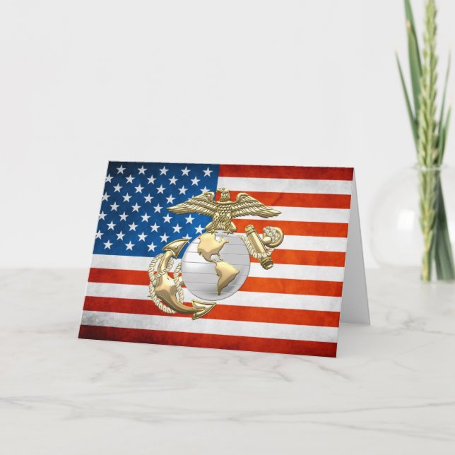 USMC Eagle, Globe & Anchor (EGA) [3D] Card (Front)