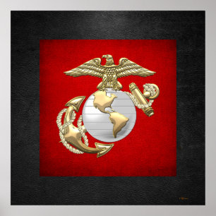 USMC Eagle, Globe & Anchor (EGA) [3D] Poster