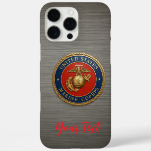 USMC EGA Brushed Metal Style iPhone 16 Pro Max Case