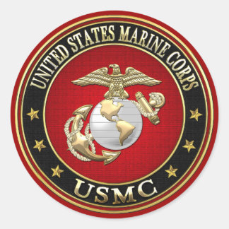USMC EGA [Special Edition] [3D] Classic Round Sticker