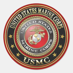 USMC Emblem [Special Edition] [3D] Classic Round Sticker