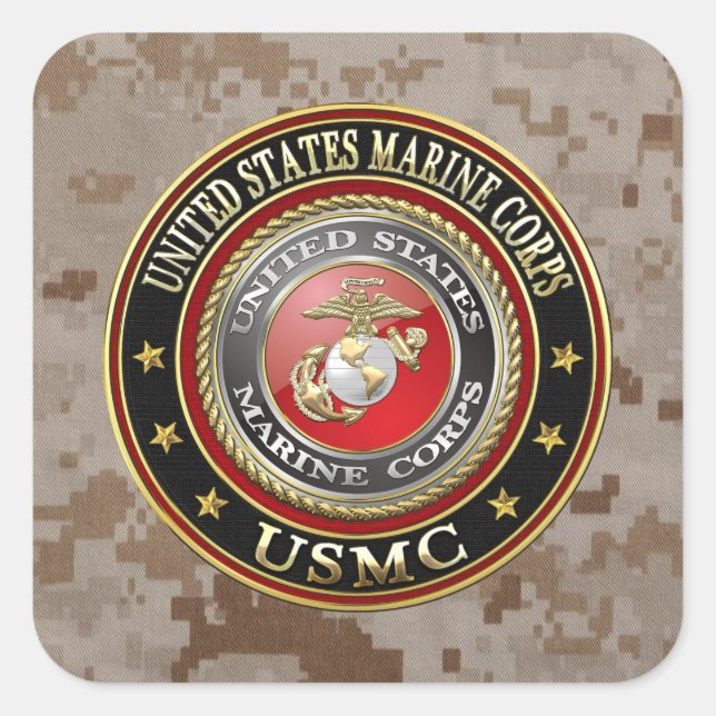 USMC Emblem [Special Edition] [3D] Square Sticker (Front)