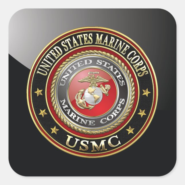 USMC Emblem [Special Edition] [3D] Square Sticker (Front)