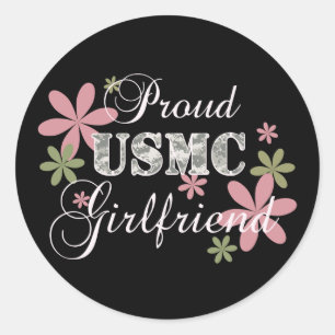 USMC Girlfriend [fl camo] Classic Round Sticker