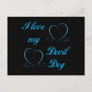 USMC I Love My Devil Dog Postcard