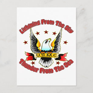 USMC Lightning From The Sky Thunder From The Sea Postcard
