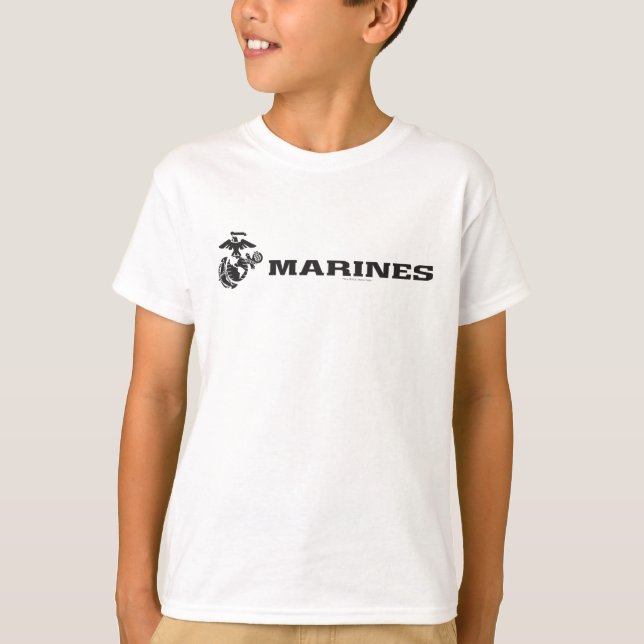 USMC Logo - Black T-Shirt (Front)