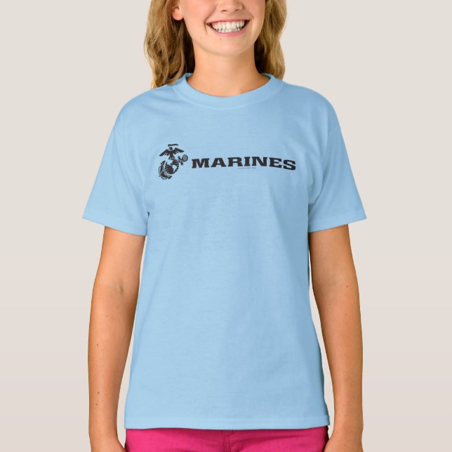 USMC Logo - Black T-Shirt (Front)