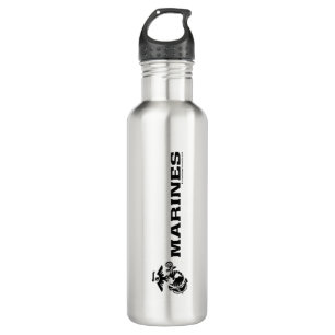 USMC Logo Stacked Black Logo 710 Ml Water Bottle