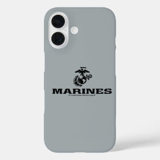 USMC Logo Stacked Black Logo iPhone 16 Case