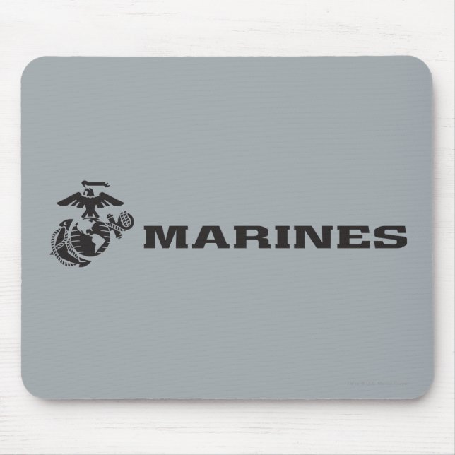 USMC Logo Stacked Black Logo Mouse Pad (Front)
