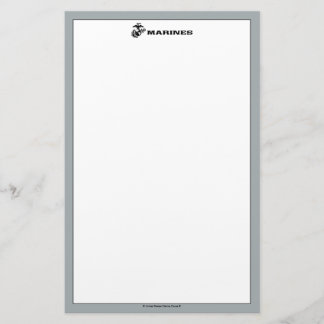 USMC Logo Stacked Black Logo Stationery