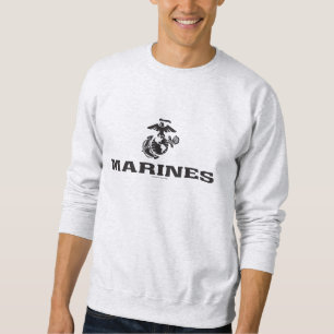 USMC Logo Stacked Black Logo Sweatshirt