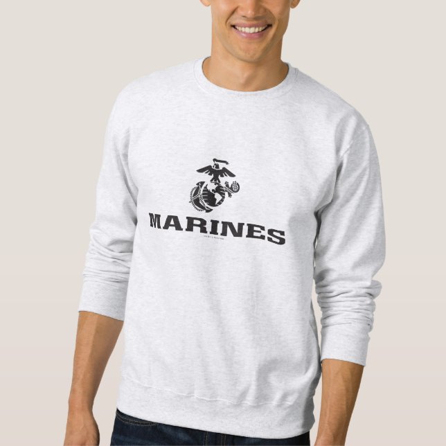 USMC Logo Stacked Black Logo Sweatshirt (Front)
