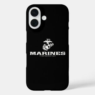 USMC Logo Stacked - White iPhone 16 Case