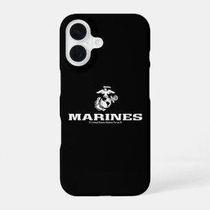USMC Logo Stacked - White iPhone 16 Case