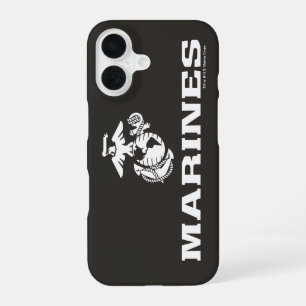 USMC Logo Stacked - White iPhone 16 Case