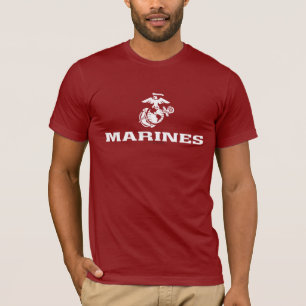 USMC Logo Stacked - White T-Shirt