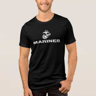 USMC Logo Stacked - White Tri-Blend Shirt