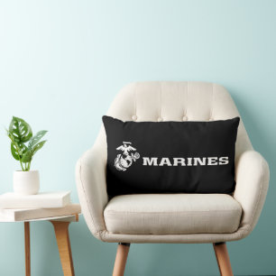 USMC Logo - White Lumbar Cushion