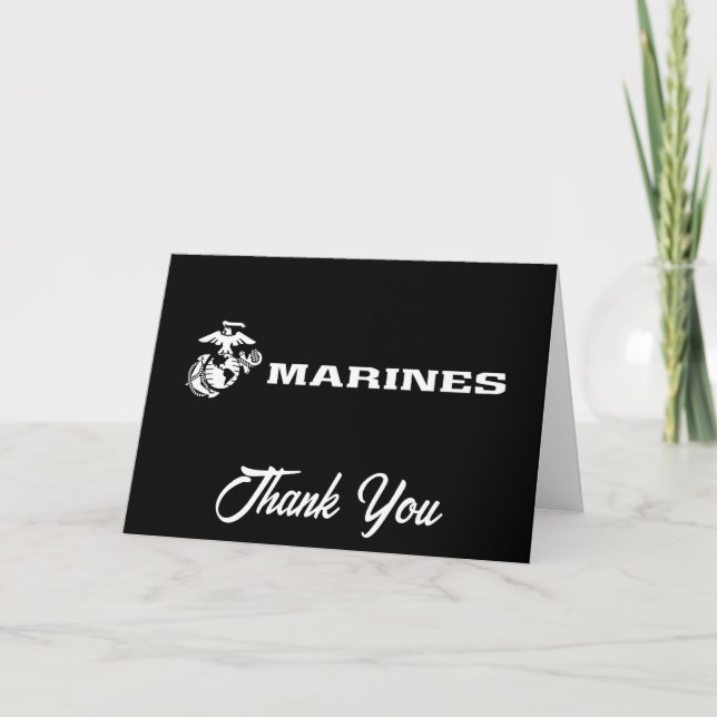 USMC Logo - White Thank You Card (Front)