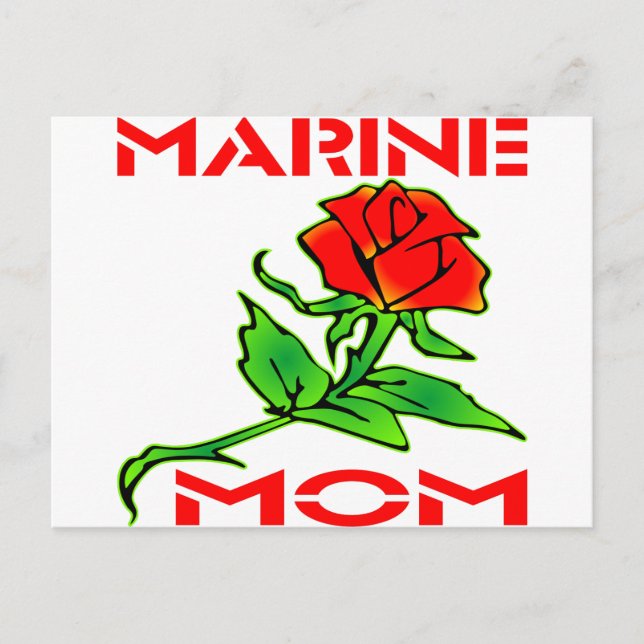 USMC Marine Mum Rose Postcard (Front)