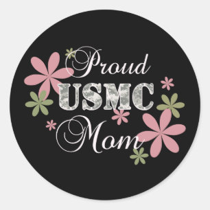 USMC Mum [fl camo] Classic Round Sticker