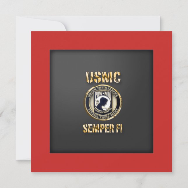 USMC POW-MIA Customisable Card (Front)