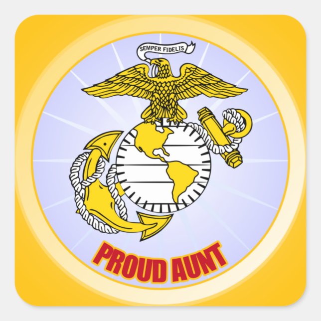 USMC Proud Aunt Square Sticker (Front)