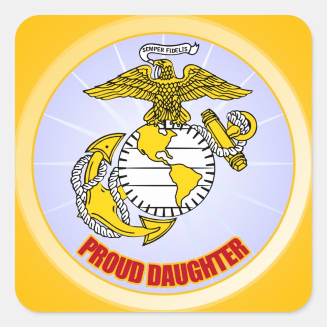 USMC Proud Daughter Square Sticker (Front)