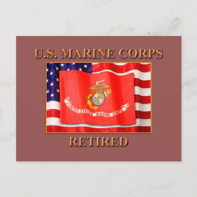 USMC retired Postcard (Front)