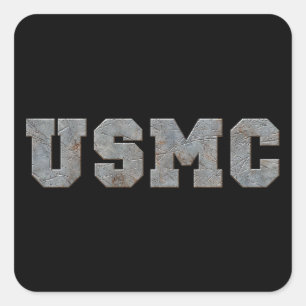 USMC [rusty text] Square Sticker