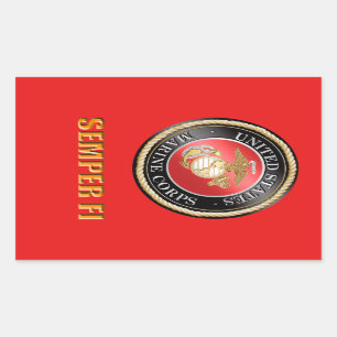 USMC Semper Fi Rectangular Sticker