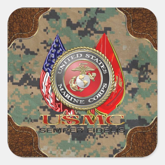 USMC Semper Fi [Special Edition] [3D] Square Sticker (Front)