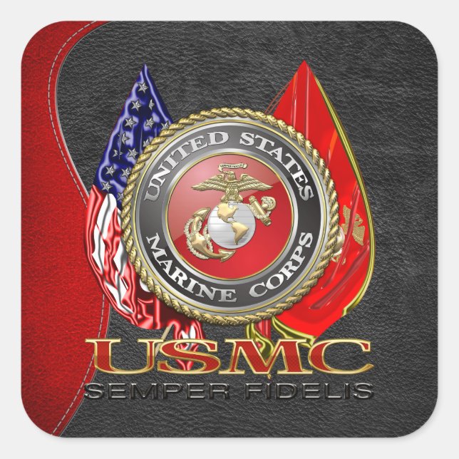 USMC Semper Fi [Special Edition] [3D] Square Sticker (Front)
