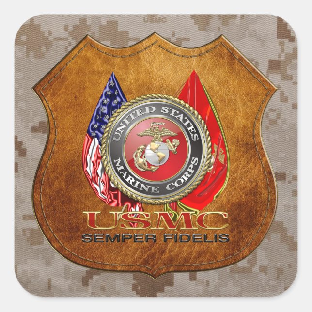 USMC Semper Fi [Special Edition] [3D] Square Sticker (Front)