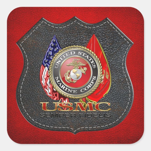 USMC Semper Fi [Special Edition] [3D] Square Sticker (Front)