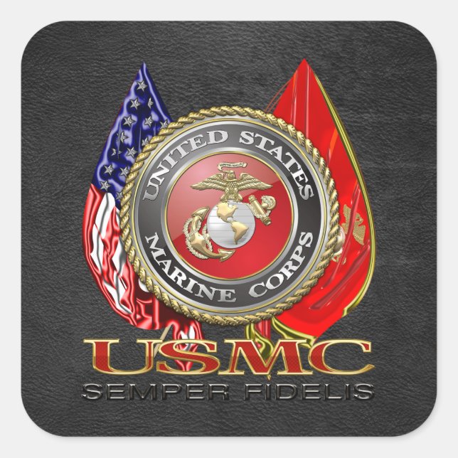 USMC Semper Fi [Special Edition] [3D] Square Sticker (Front)