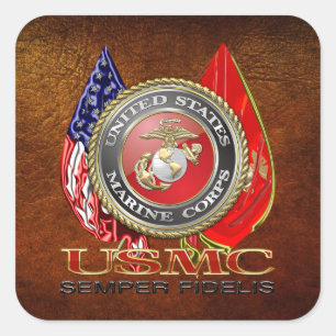 USMC Semper Fi [Special Edition] [3D] Square Sticker