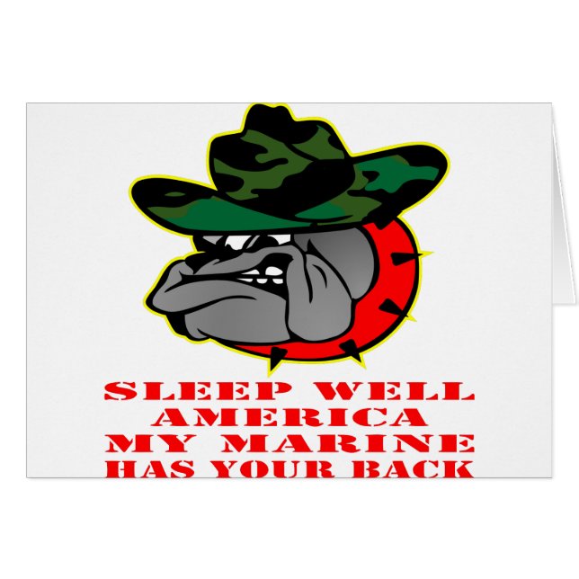 USMC Sleep Well America My Marine Has Your Back (Front Horizontal)