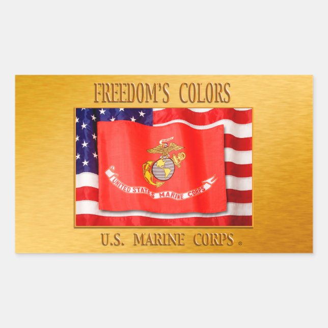 USMC StickerUSMC, U.S. Marine Corps, wooshy, Sempe Rectangular Sticker (Front)
