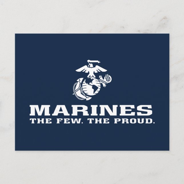 USMC The Few The Proud Logo Stacked - White Holiday Postcard (Front)
