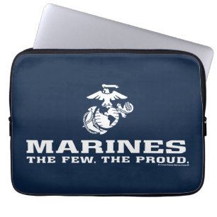 USMC The Few The Proud Logo Stacked - White Laptop Sleeve
