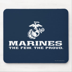 USMC The Few The Proud Logo Stacked - White Mouse Pad