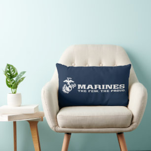 USMC The Few The Proud Logo - White Lumbar Cushion