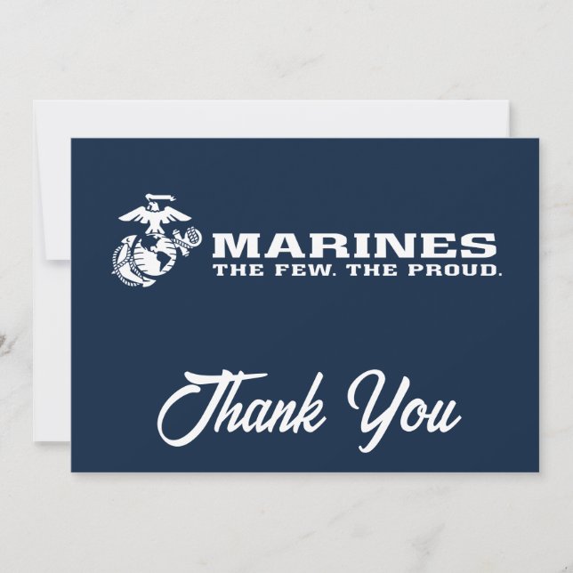 USMC The Few The Proud Logo - White Thank You Card (Front)