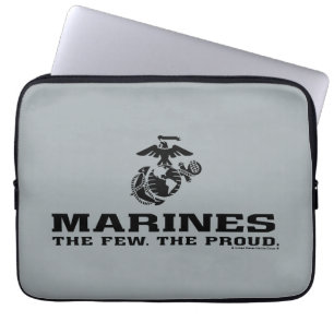 USMC "The Few, The Proud" Stacked Black Logo Laptop Sleeve