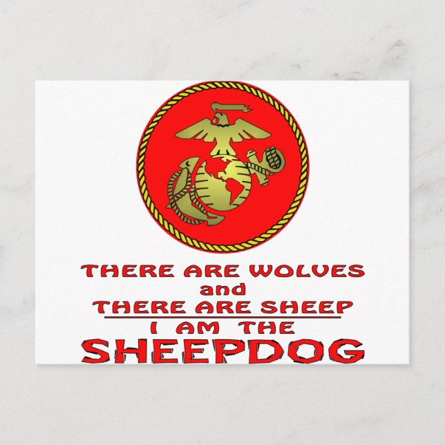 USMC There Are Wolves And There Are Sheep Postcard (Front)