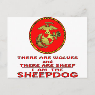 USMC There Are Wolves And There Are Sheep Postcard